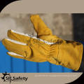 SRSAFETY guantes de cuero amarillo largo de vaca de soldadura